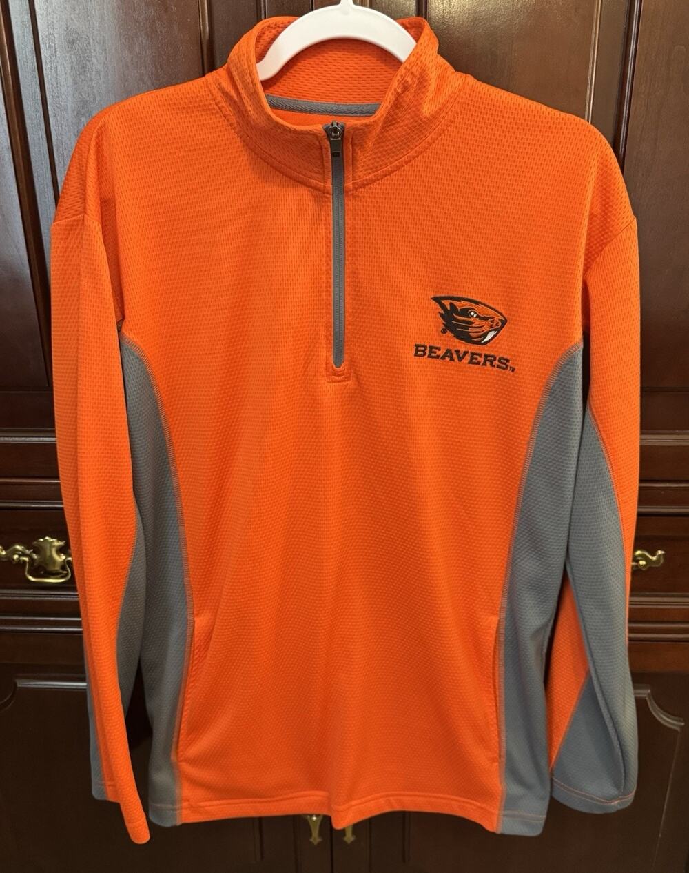 Oregon State Beavers Knights Apparel Orange Quarter Zip, Mens Medium